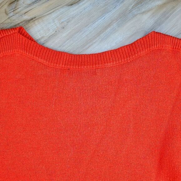 ☔️🩵PattyBoutik Blue & Orange Colorblock Boatneck Sweater Large - Picture 7 of 12